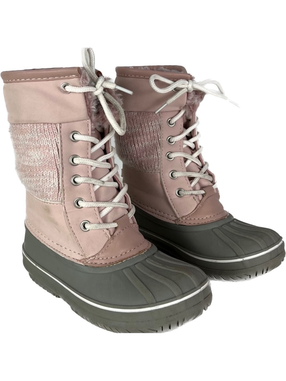 LONDON FOG PINK SPARKLY WARM LINED SNOWBOOTS